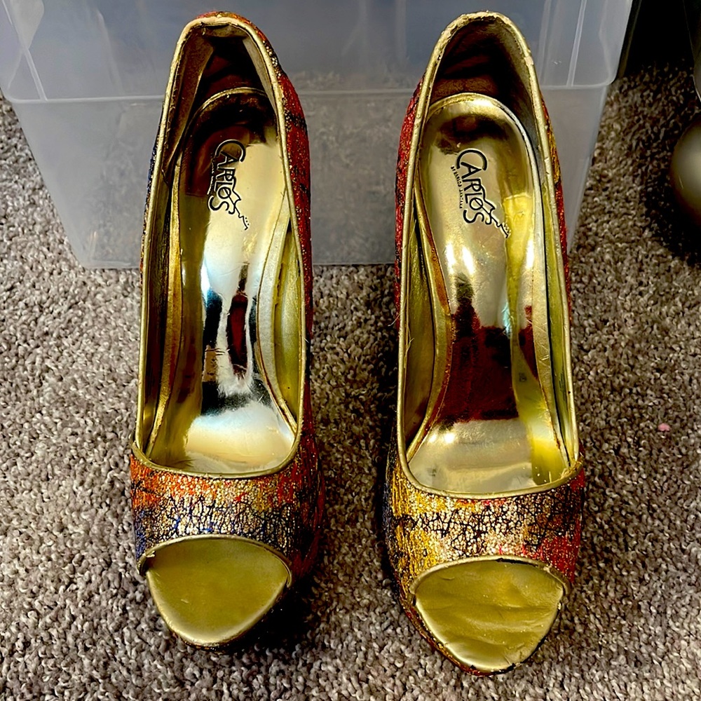 Carlos Santana- Multi color sparkle heels